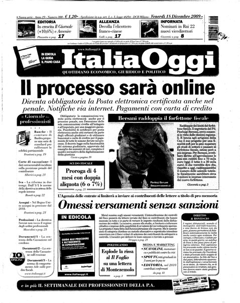 Italia oggi : quotidiano di economia finanza e politica